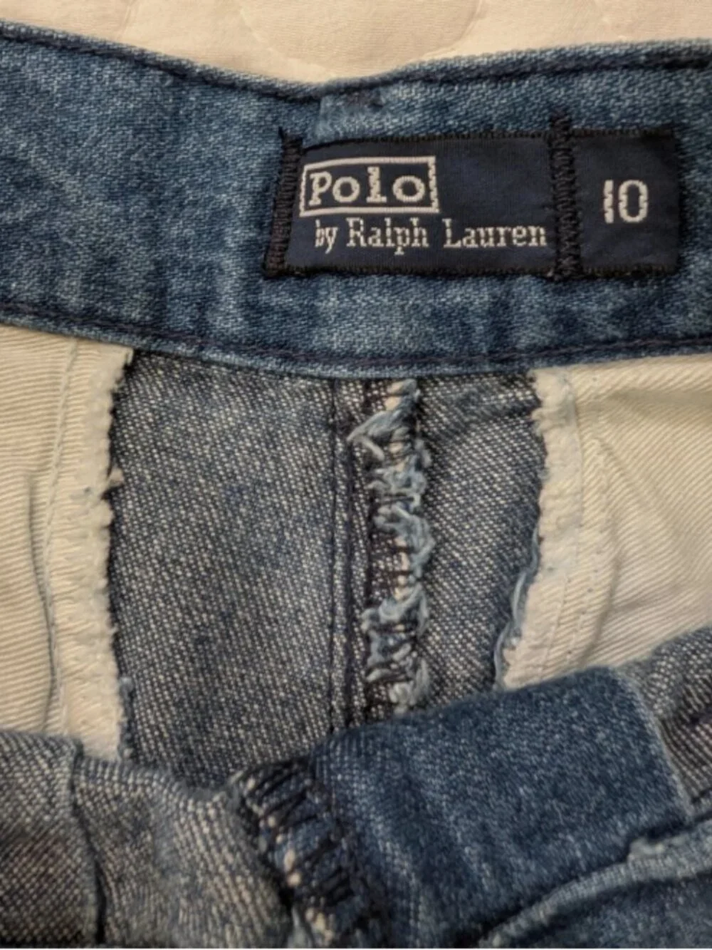 Share Vintage 90s Ralph Lauren Pleats Denim Tyler Shorts (Kids 10 ) Made USA